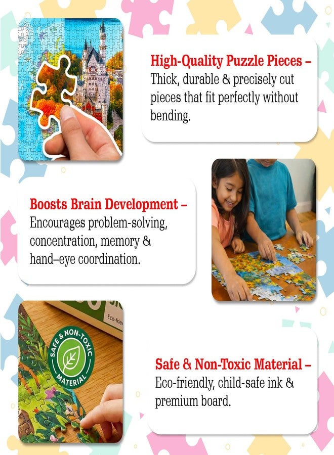 BRIJBASI World Map Jigsaw Puzzles for Kids and Childrens - Realistic Illustration Challenging Brain Booster Gifts, Fun and Creative Fun Game - Ages 5+ (500 Pcs) - Image 3